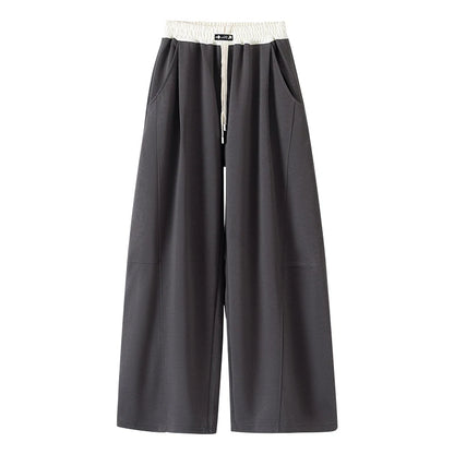 Girls Wide Leg Drawstring Pants Kids Fashion Loose Pants Children Straight Sweatpants High Waisted Spring Autumn Casual Trousers