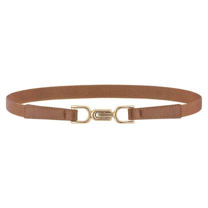 SISHION Summer Fashion Women Belts SH024 PU Leather Thin Elastic Waist Belt Slim Waistband Black Camel Coffee Plus Size