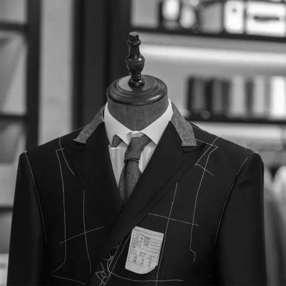 Men's Suits Herringbone Overcoat Thick Woolen Winter Long Formal Casual Jacket Tuxedo Party Outfit Handsome Coat