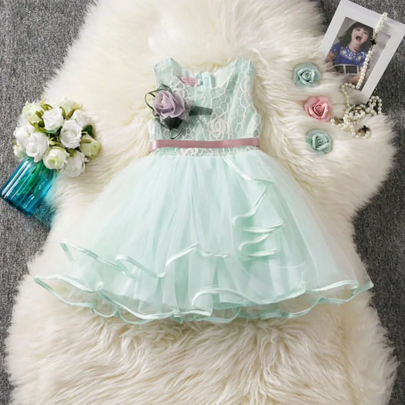 Baby Girl Summer Dress Children Fashion Wedding Clothes Flower Birthday Party Princess Evening Dresses For Kids 0 To 5 Years