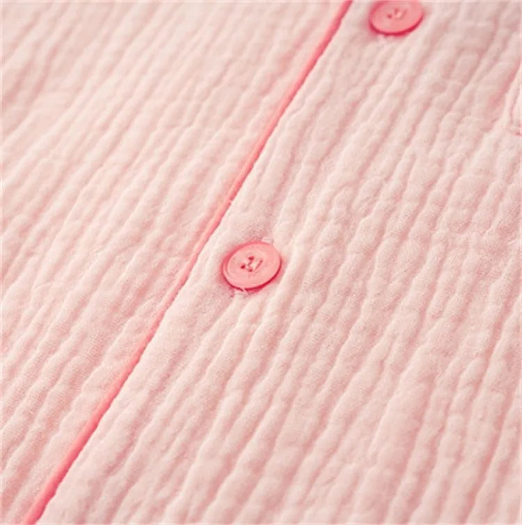 Kids Girls' Lightweight Style Pajamas Solid Color Long Sleeve Pant Set Air Conditioning Wear Indoor Outdoor Toddler Sleepwear