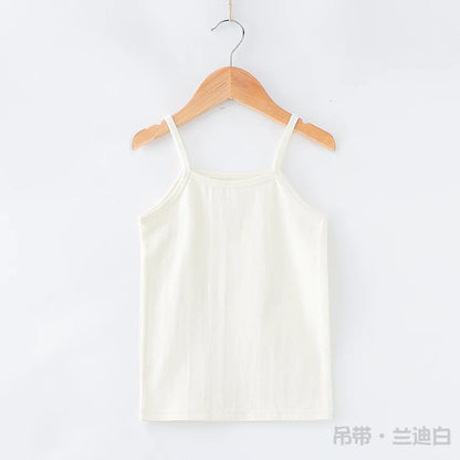 Girls Vest Underwear 1 2 3 4 5 6 7 8 9 Years Summer Little Girl Tank Tops White Soft Cotton Kids Camisole Baby Girl 12 18 Months