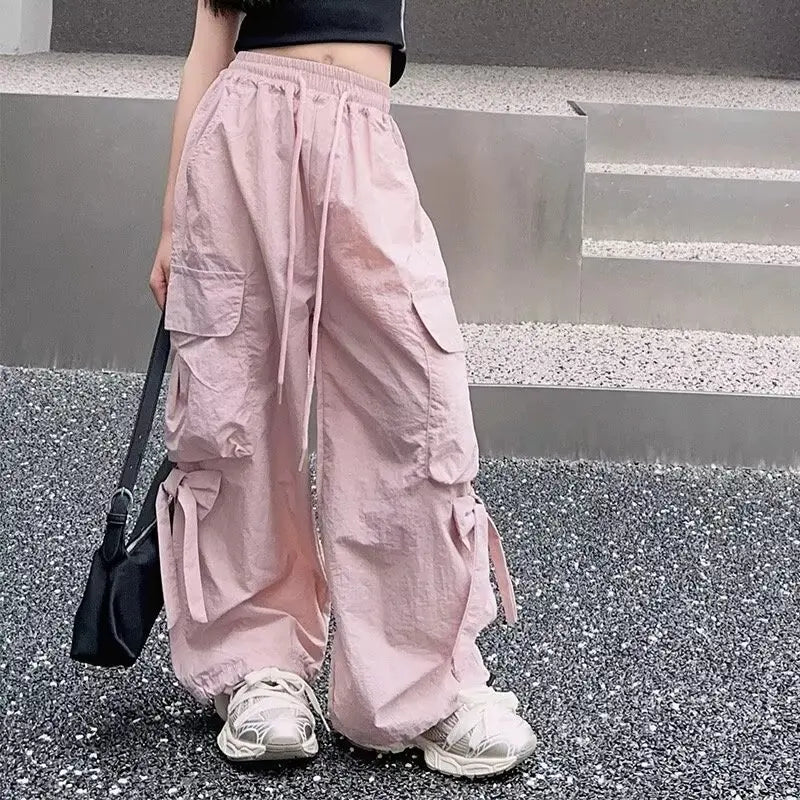 Girls Pants Children's Streetwear Casual Kids Clothes Spring Autumn Korean Fashion Large Size Sweatpants Girls Cargo Pants