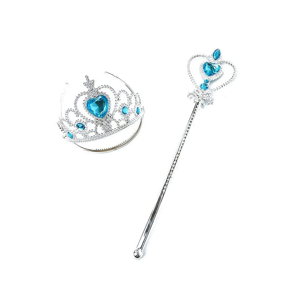 Girl Princess Accessories Kids Elsa Anna Wig Elza Gloves Necklace Earring Photography Props Children Cosplay Play Party Supplies