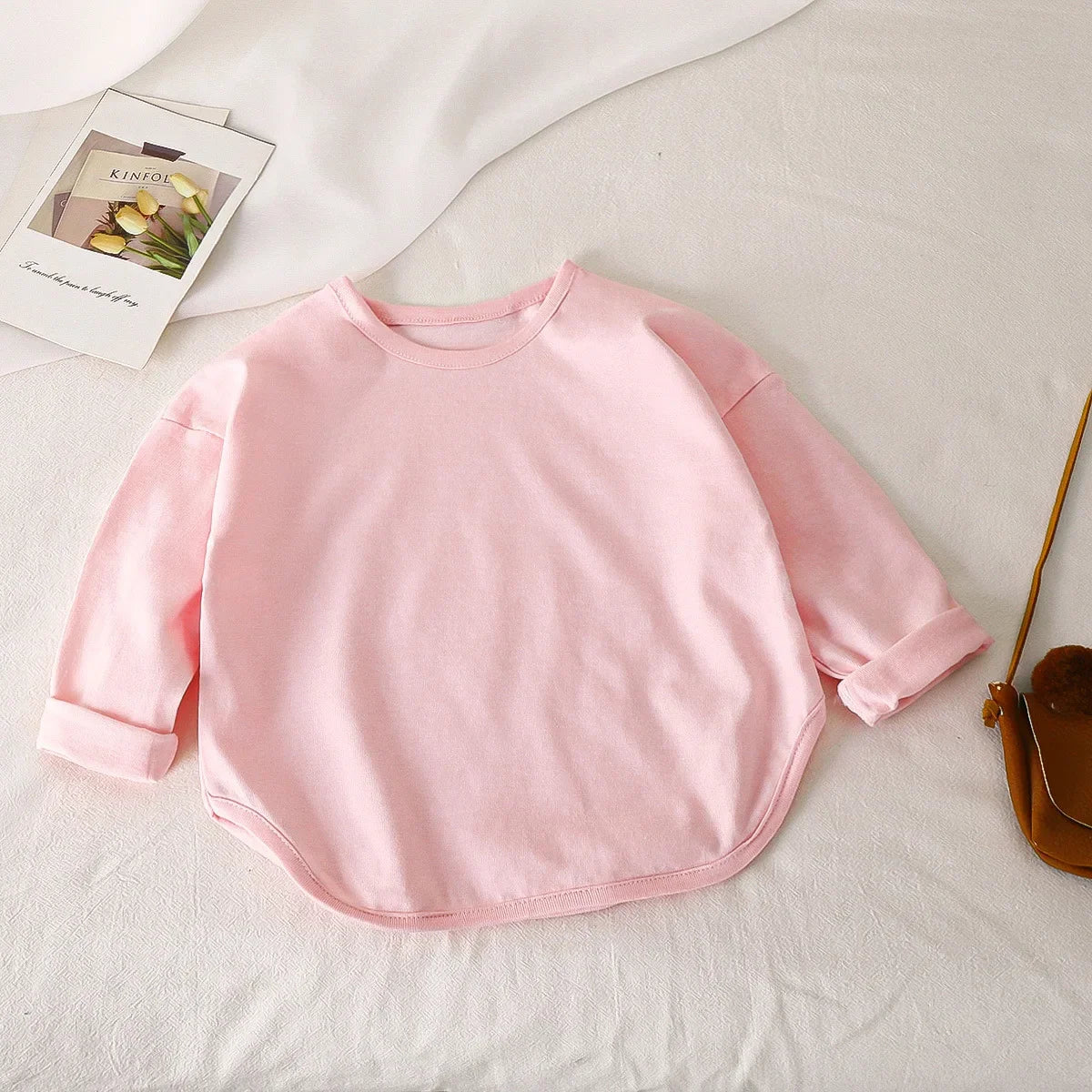 Baby Boys Basic Tee Long Sleeve T-shirts Pure Cotton Baby Girl Tops Kids T-shirt Cotton Spring Tee Shirts Baby Boy Clothes Tees
