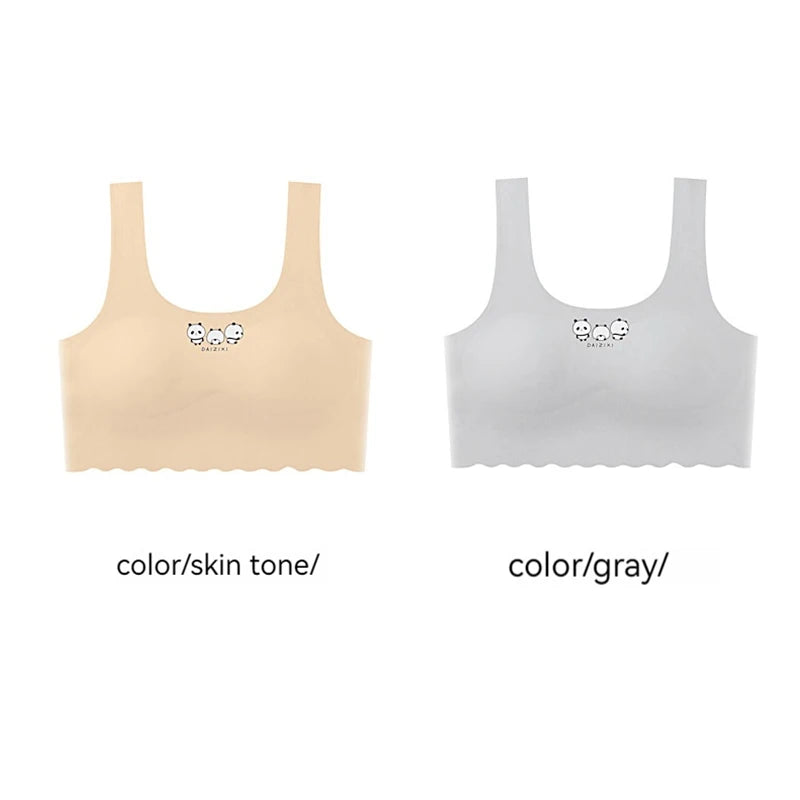 Teenage Girls' ice Silk Seamless Bra  Comfortable Underwear For Junior And High School Girls Undergarment For Girls In Puberty