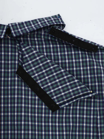 Mens Elderly Adaptive Shirts Tops Open Back with Full Back Overlap Turn-down Collar Long Sleeve Front Button-up Plaid Shirt