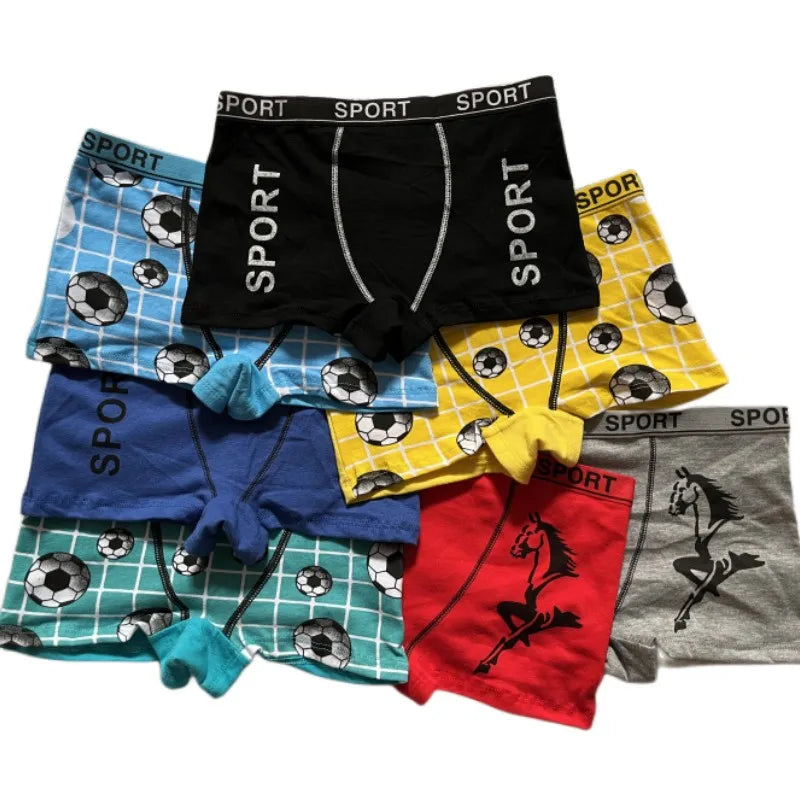 Boy Sport Horse Design Boxers Cotton Soft Baby Boy Underwear Colorful Design Boy Underpants Football Rocket Bike Design Boxers