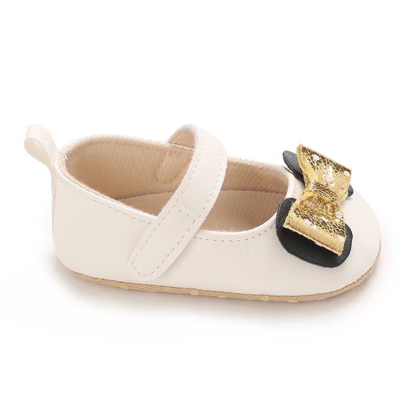 Baby Girl Cute Bow Shoes Spring Autumn Toddlers Prewalkers White Cotton Baptism Shoes Infant Soft Bottom First Walkers 0-18M