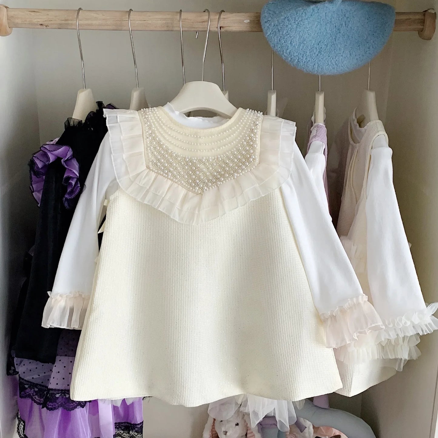 Teen Girl Clothes 2025Children Girls Sleeveless Underwear Spring Fall Outfit Dresses 2 Piece Set Costume Baby Kids Long Sleeve