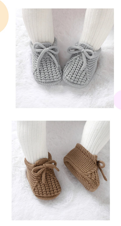 Baby Shoes Knitted Newborn Bed Footwear 0-18M Warm Clothing Accessories Infant Boys Girls First Boots Fashion Solid Toddler Kid