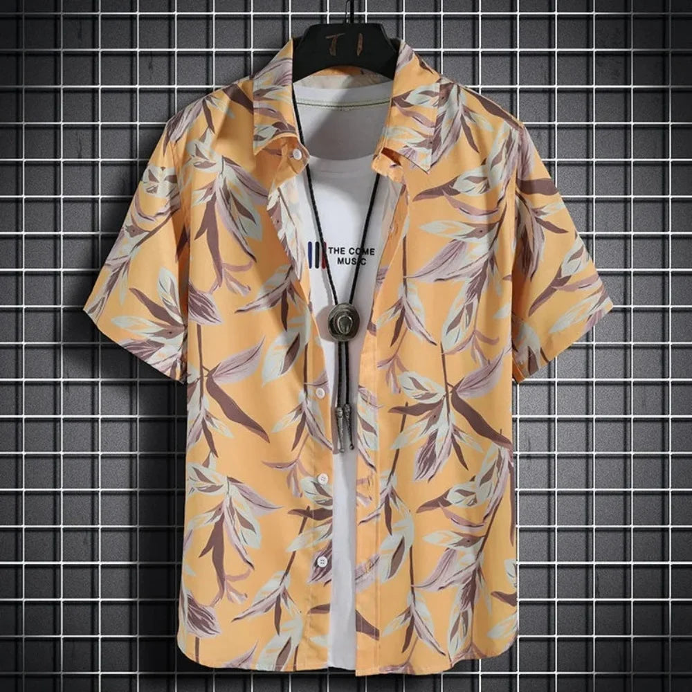 Hawaiian Shirt Boy Summer New Floral 3D Printed Blouse Casual Vacation Beach Loose Boy Shirt Outdoor Comfortable Children's Tops