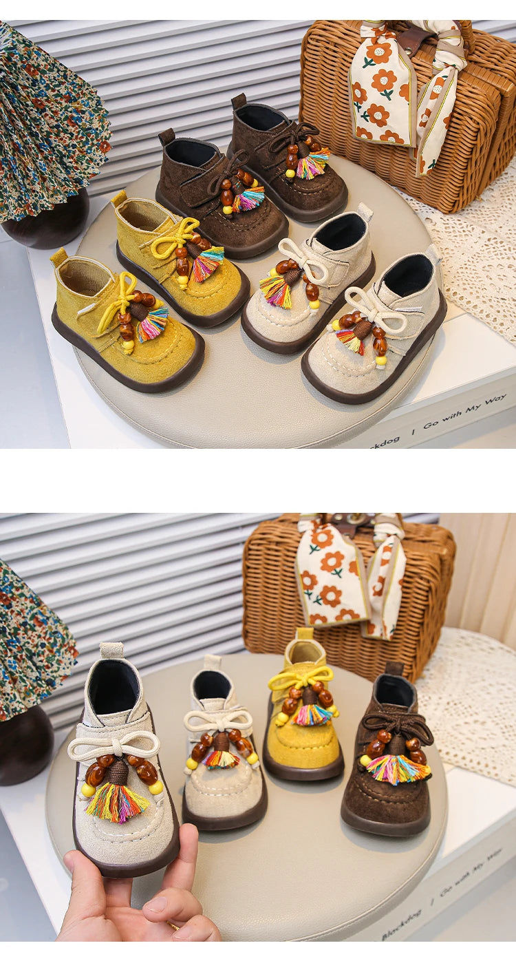 Baby Boys Girls High-top Casual Shoes 2025 New Autumn Toddler Walking Shoes Soft Sole Breathable First Walker Outdoor Daily Wear