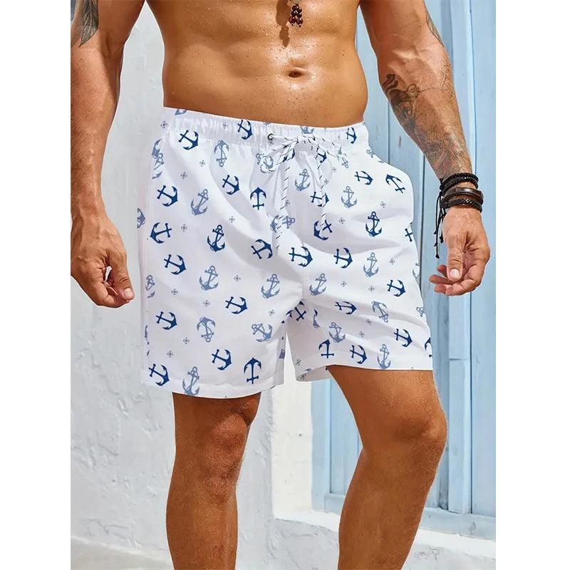Men's beach pants for street casual wear 3D printed short pants for summer breathable beach swimming pants for fitness shorts