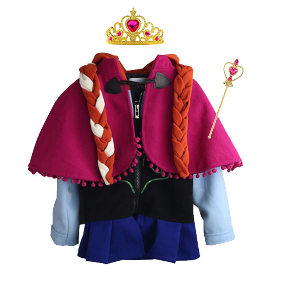 Hooded Jackets For Girls Spring Kids Cartoon Snow White Anna Cotton Outerwear Children Casual Coats Girls Clothing Elsa Outfits