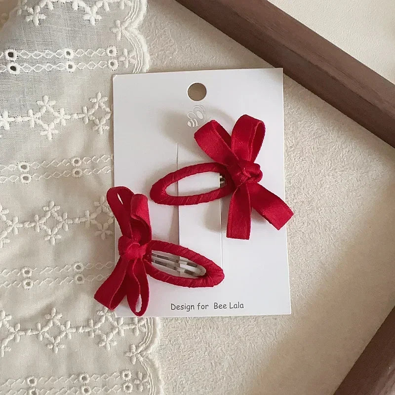 Belt Bow Baby Hair Clip for Girl Sweet Fashion Solid Color Leaf Series Barrettes for Toddler Cute BB Clip Kids Hair Accessories
