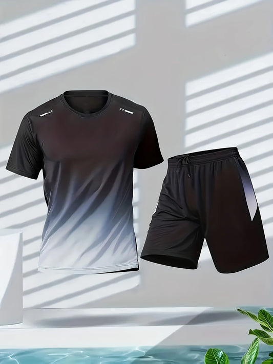 Men's casual suits, outdoor activity running suits, travel sportswear sets, park and beach outings, quick-drying and lightweight