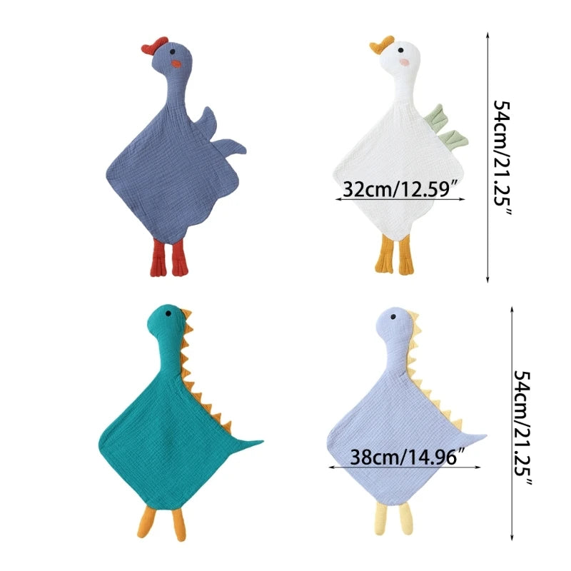 Stuffed Goose Baby Towel Cotton Baby Sleeping Cuddling Security Blanket Newborn Soothe Appease Towel Kids Face Towel Washcloth