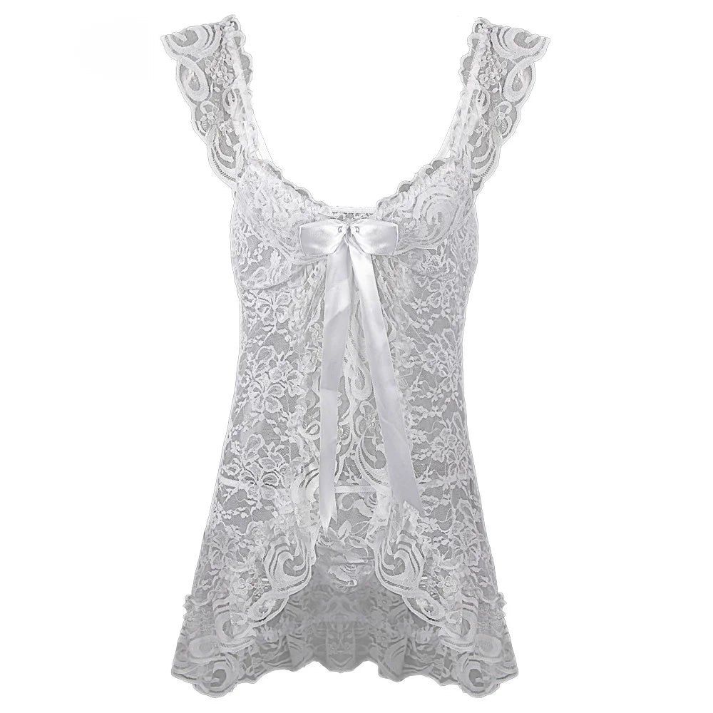 2026 New Women Lingerie Sexy Halter Hollow Out Night Gown Sexy Lingerie Porno Costume Transparent Sexy Underwear Women Nightwear