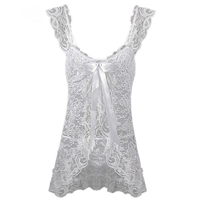 2026 New Women Lingerie Sexy Halter Hollow Out Night Gown Sexy Lingerie Porno Costume Transparent Sexy Underwear Women Nightwear