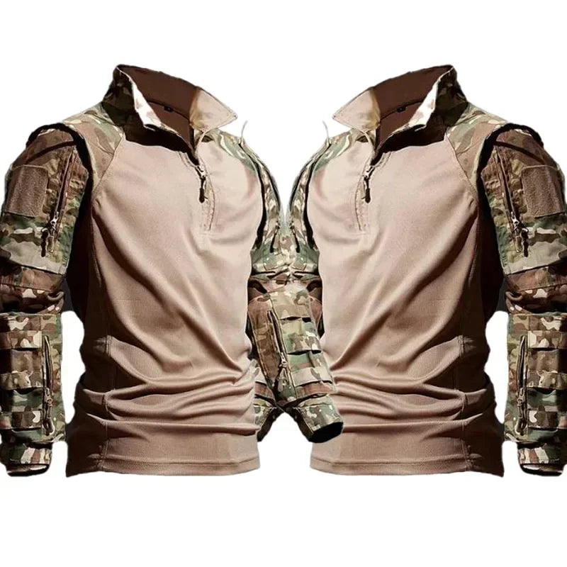 Outdoor Combat Tactical Suits Wear Resistant T-Shirt + Cargo Pants Men Clothes Shirts Airsoft Paintball Hunting Clothes