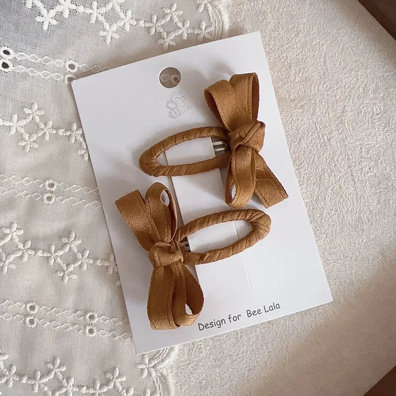 Belt Bow Baby Hair Clip for Girl Sweet Fashion Solid Color Leaf Series Barrettes for Toddler Cute BB Clip Kids Hair Accessories