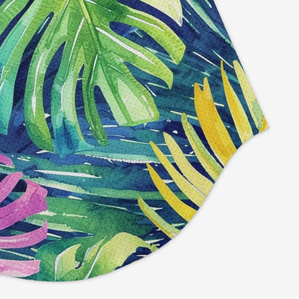 Men Vests Trendy Tropical Monstera Printed Breathable Beach Artistic Essential Tank Top Activewear Sports Oversized Clothing