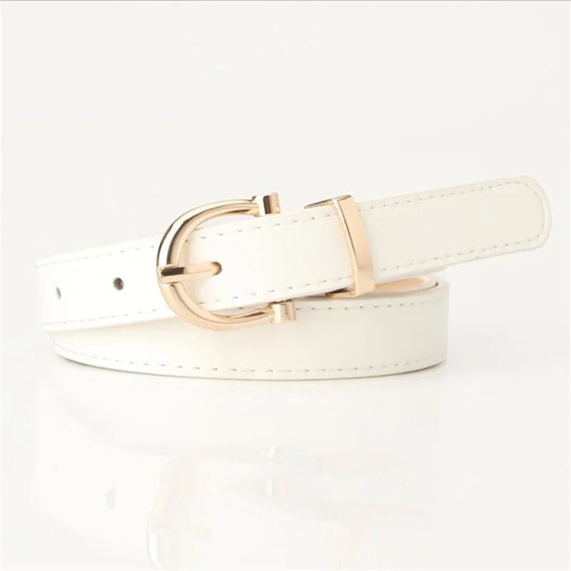 Women Belts New PU Leather Simple Metal Buckle Belt Girls Dress Jean Pants Waistband Belts for Lady Luxury Designer Brand