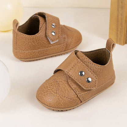 Baby Boys Girls Shoes Fashion T-strap Spring Autumn Retro Leather Casual Walking Shoes Rubber Soft Anti-slip Sole First Walkers