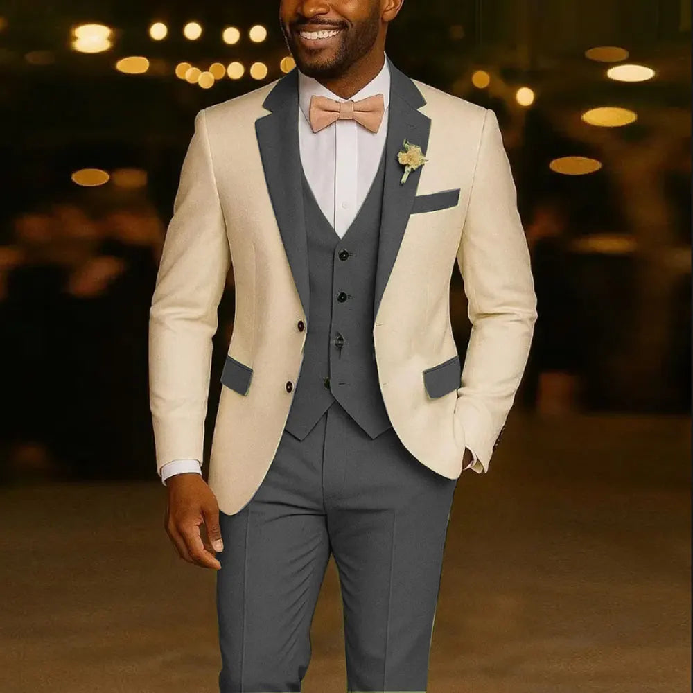 Men's Suit Costumes 3 Pieces Blazer Light Green Vest Pants Wedding Tuxedos Formal Male Suit for Wedding Groomsmen Prom