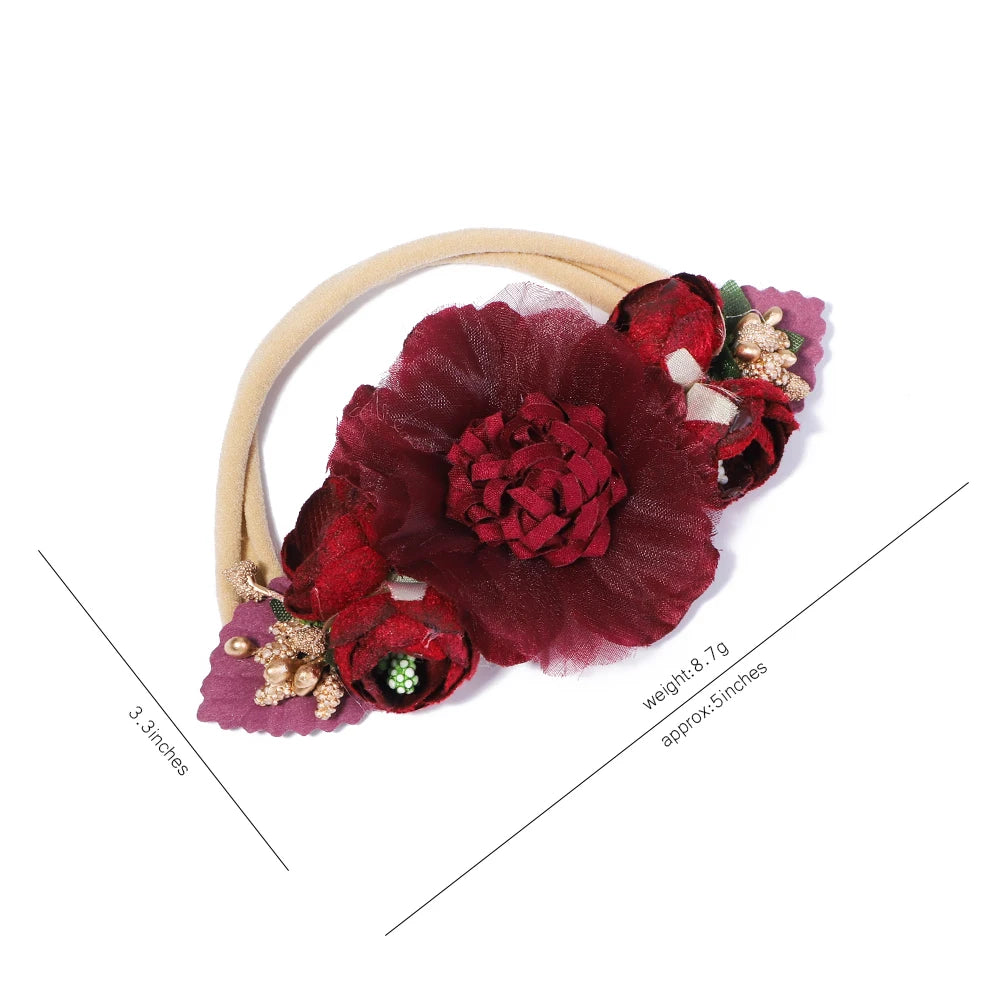 Baby Girl Headband Cute Flower Elastic Hair Band Newborn Head Toddler Headband Headwear Baby Hair Accessories Christmas Gifts