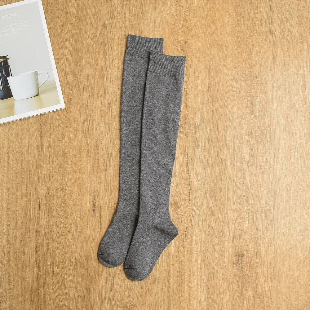 Kids Girls Children High Cotton Socks Black Casual Fashion Overknee Tights for School Stretch Kids Long Socks for Spring Autumn