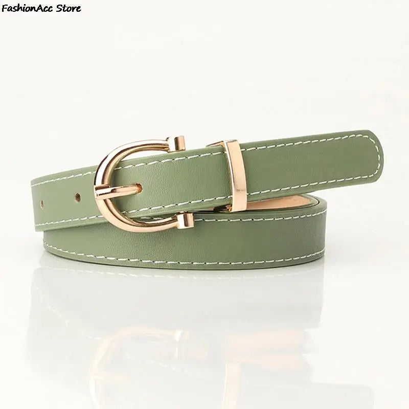 Leather Female Belt Strap Black Brown Green Women Belts Ladies Dress Belt Girls Pants Jean Waist Belt