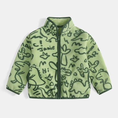 Boys Cartoon Coats Autumn Fashion Children's Clothes 1 to 2 4 6 8 Years Winter Baby Warm Fleece Outerwear Jacket for Girls
