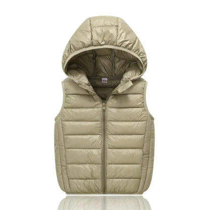 2025New Children Down Vest Girls Hooded Jacket Winter Waistcoats Boy Baby Autumn Outerwear Coats 3-12 Years Kids Warm Clothes