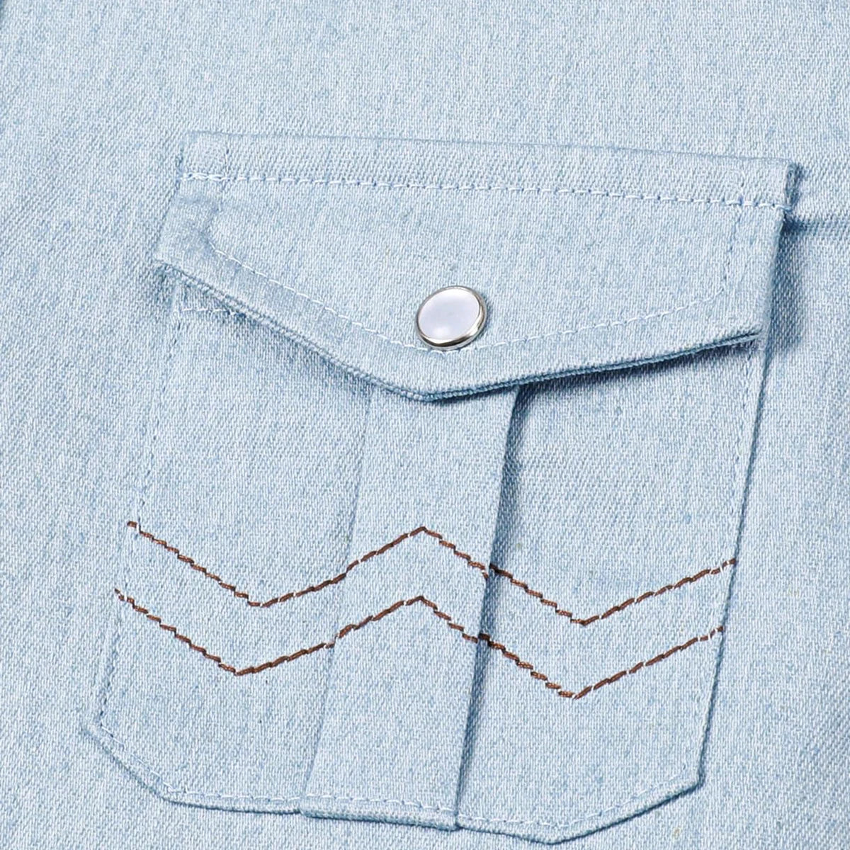 Kids Denim Shirt Boys Long Sleeve Cowboy Shirts American Vintage Pearl Snap Western Costume Spring Autumn Casual Clothing 4-14Y