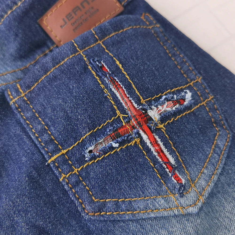 IENENS Teen Boy Clothes Straight Slim Casual Jeans For 4-10 Years Old Spring Fall Kids Denim Pants