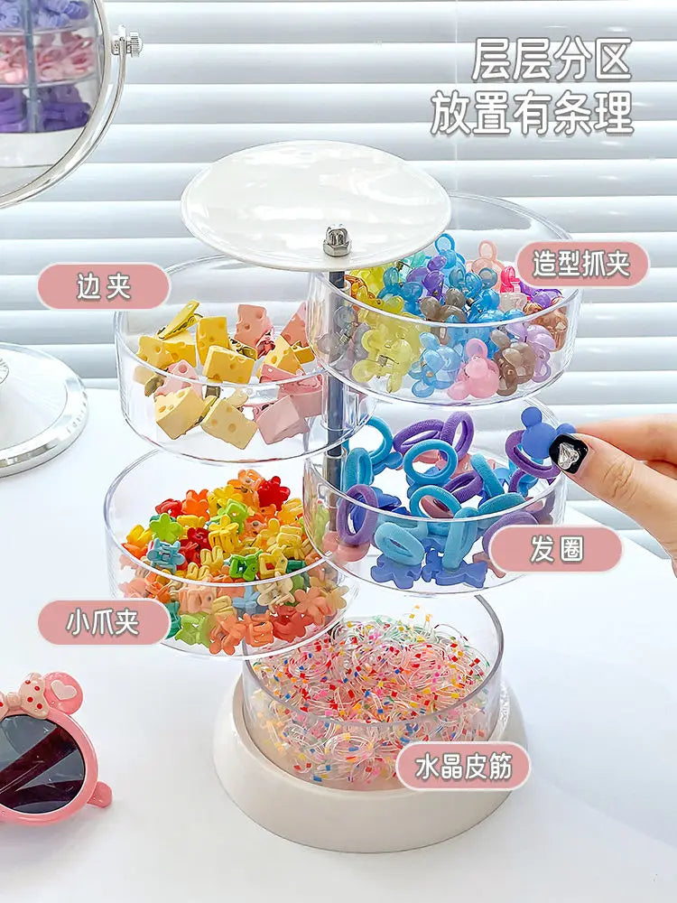 Baby hair accessories multi-layer  rotating children's headgear clip finishing little girl headrope rubber band jewelry