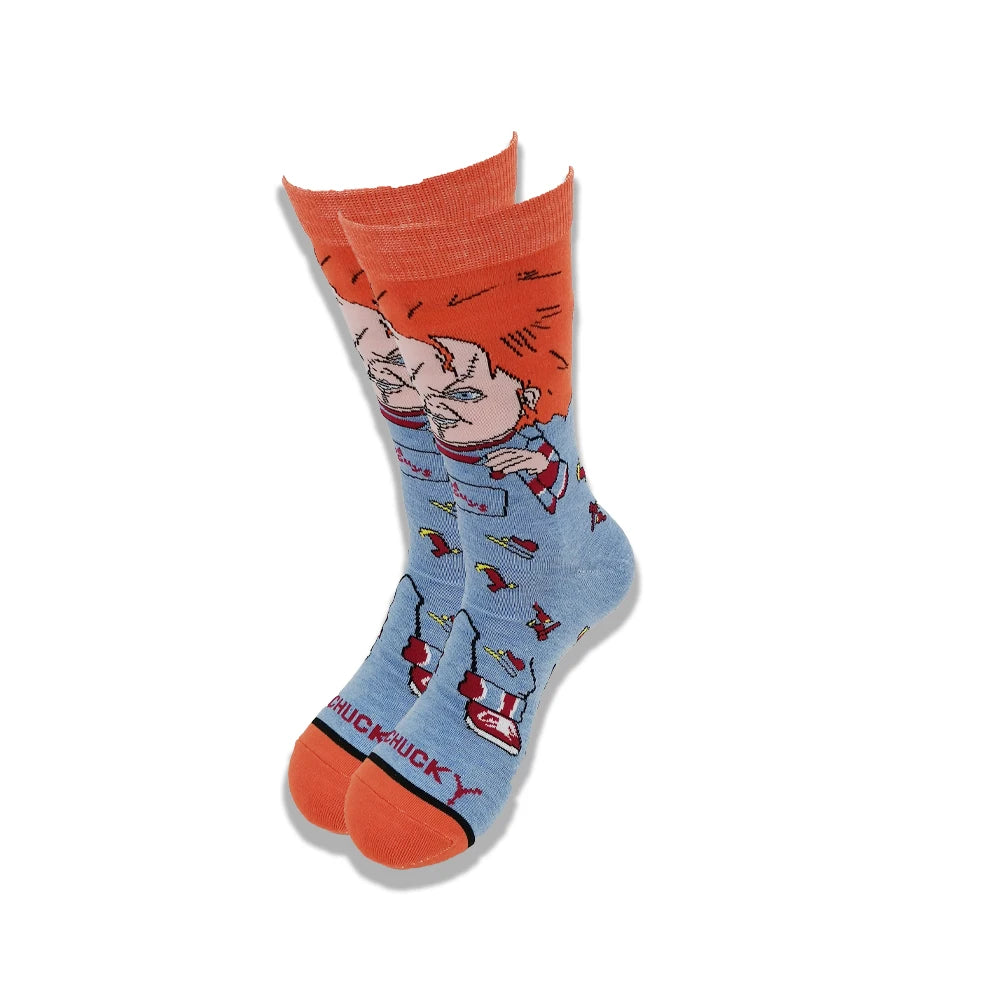Young people in cartoon socks wear all kinds of cute pattern men's socks.