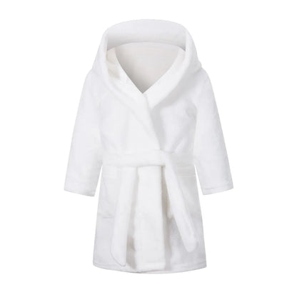 Children's Pajamas Bathrobes Girls Solid Color Soft Robe Personalized Princess Sleepwear Warm Loungewear Home Clothes 2-8Years