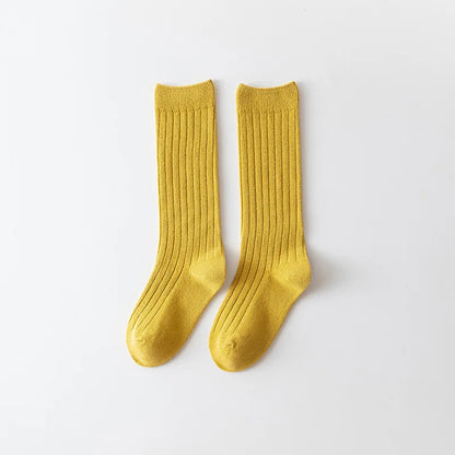 0-12Y Teenage Boys And Girls Cotton Socks Casual Ribbed Knee High Kids Long Tube Socks Baby Stocking Winter Children Sock School