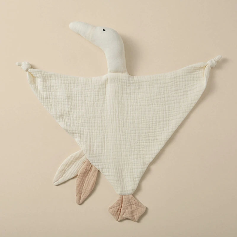 Stuffed Goose Baby Towel Cotton Baby Sleeping Cuddling Security Blanket Newborn Soothe Appease Towel Kids Face Towel Washcloth