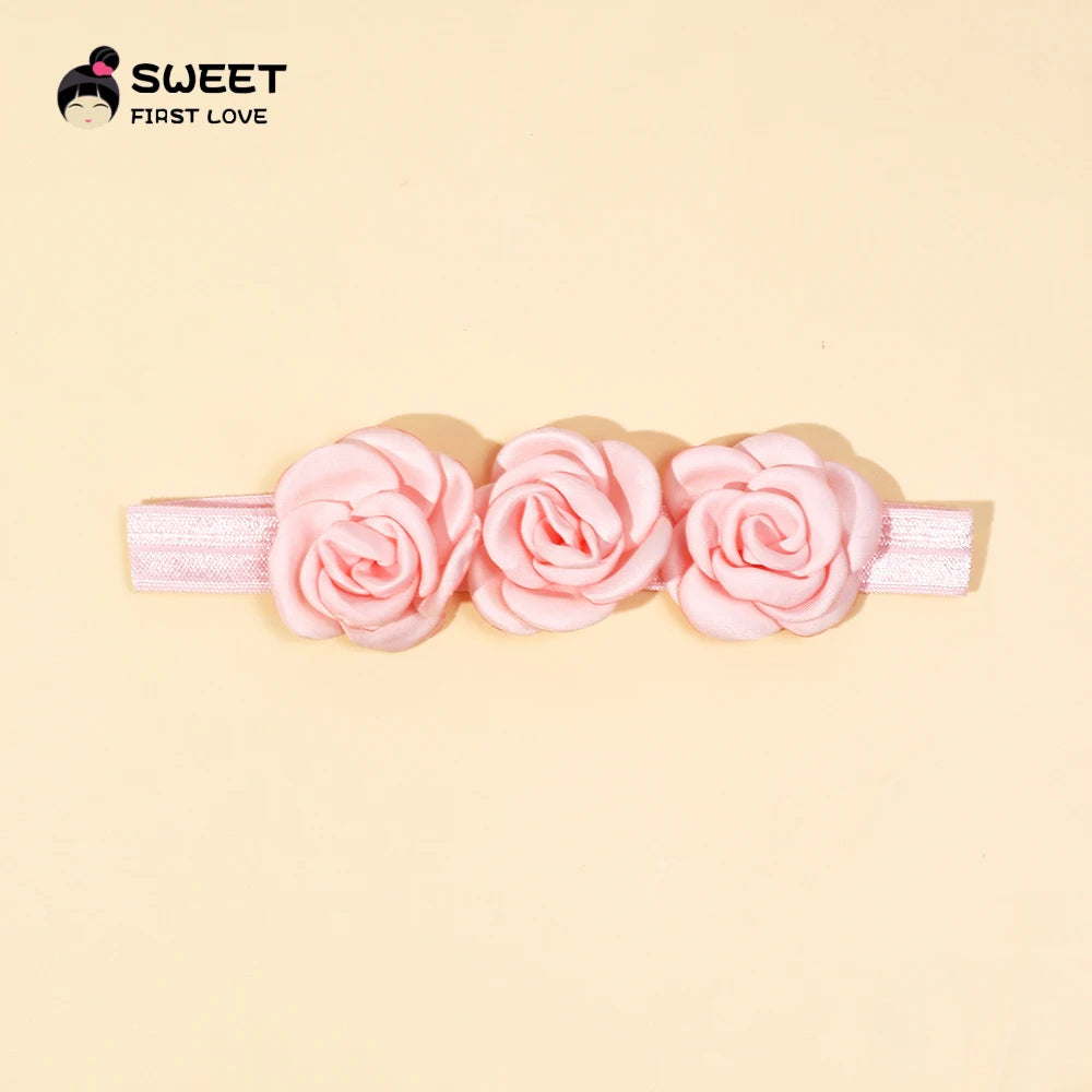 Baby Accessories For Newborn Toddler Kids Baby Girl Boy Headband Solid Chiffon Flower Hairband Princess Elastic Kids Headwear