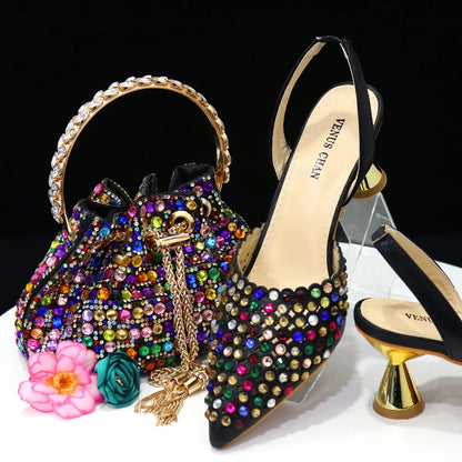 New Diamond Design Shoe and Bag Set ED221