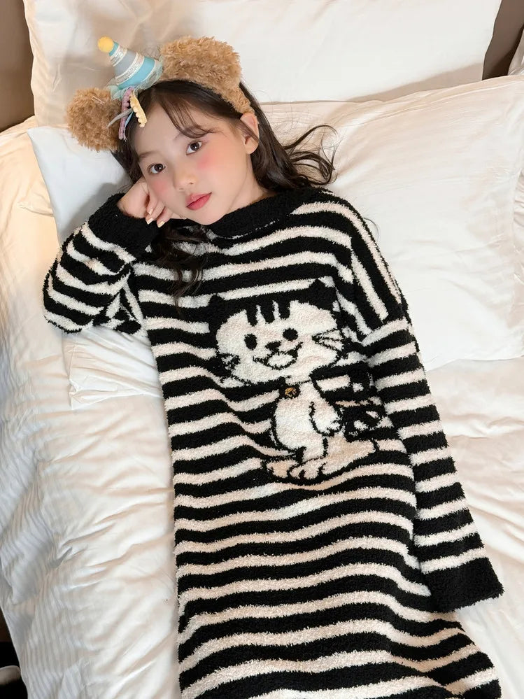 Girls Pajamas 2025 New Children's Nightgown Children's Autumn and Winter Loungewear