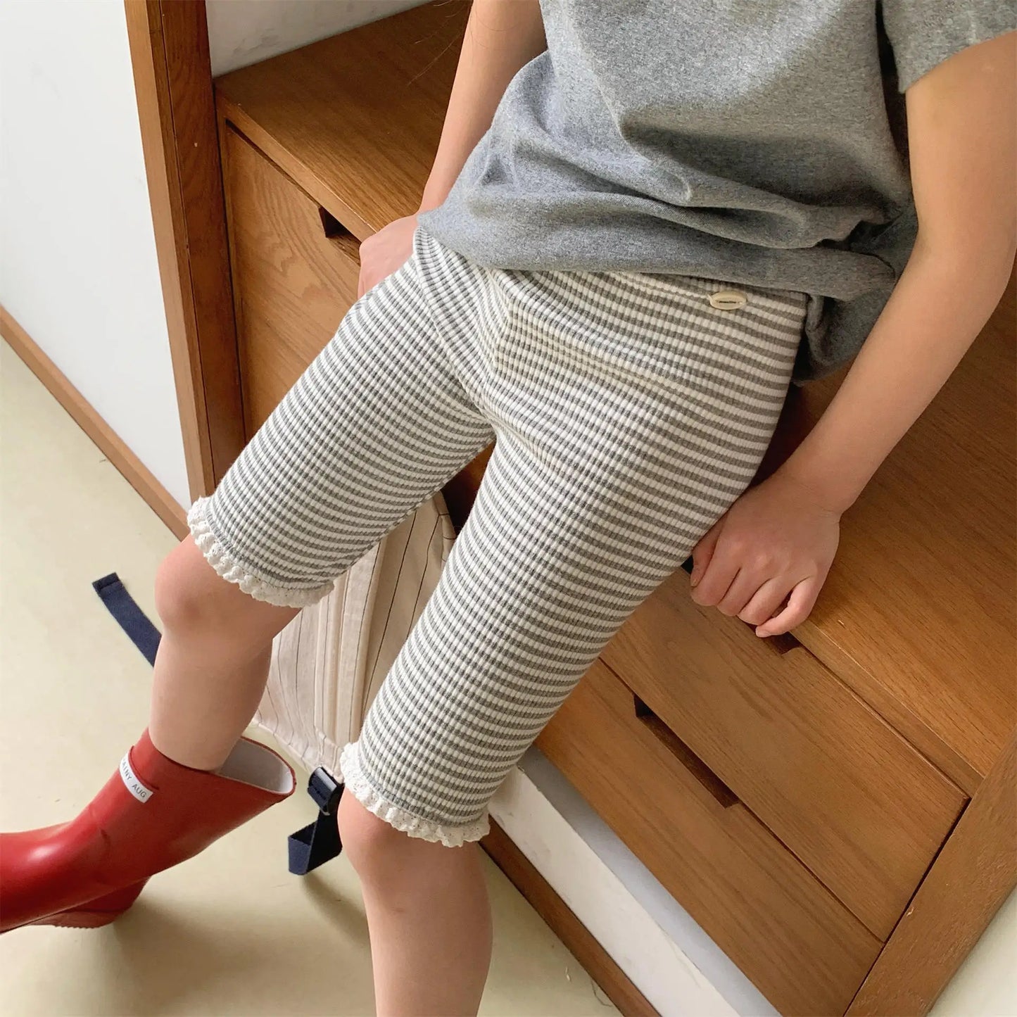 Girls Striped Shorts 1-6 Years Summer New Children Cotton Leggings For Kids Girl Lace Shorts Casual Baby Cute Clothes Clothing