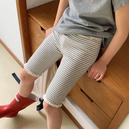Girls Striped Shorts 1-6 Years Summer New Children Cotton Leggings For Kids Girl Lace Shorts Casual Baby Cute Clothes Clothing