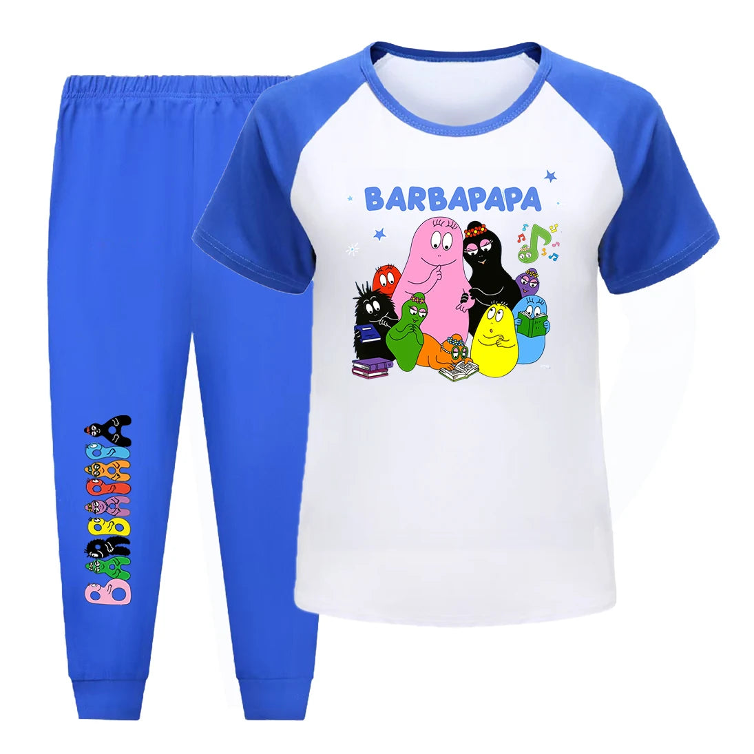 Girl Pajamas Suit Children Barbapapa T-shirts Pants Set Girls Barbamama Cotton Clothes Kids Cartoon Sleepwear As Gift