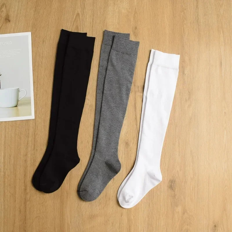 Kids Girls Children High Cotton Socks Black Casual Fashion Overknee Tights for School Stretch Kids Long Socks for Spring Autumn