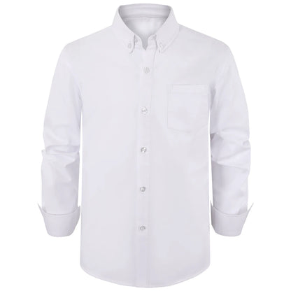 Boys Shirt Kids Oxford White Shirts Kids School Uniform Gift Perform Ceremony Birthday Wedding Formal Clothes 6 to 14 Years
